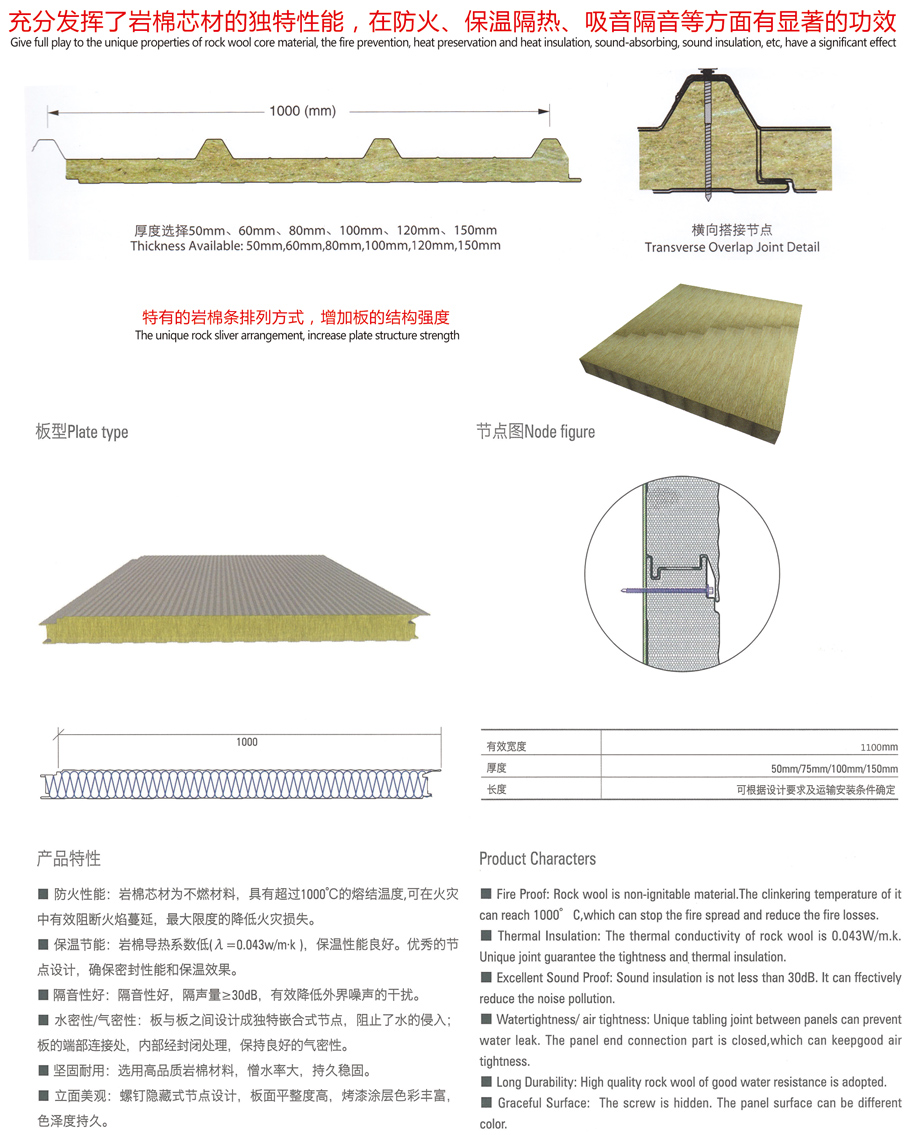 恒达产品-岩棉屋面板与岩棉外墙板